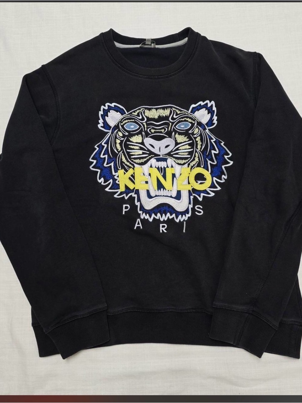 Kenzo Paris men’s  Black Tiger Embroidered Crewneck Sweatshirt